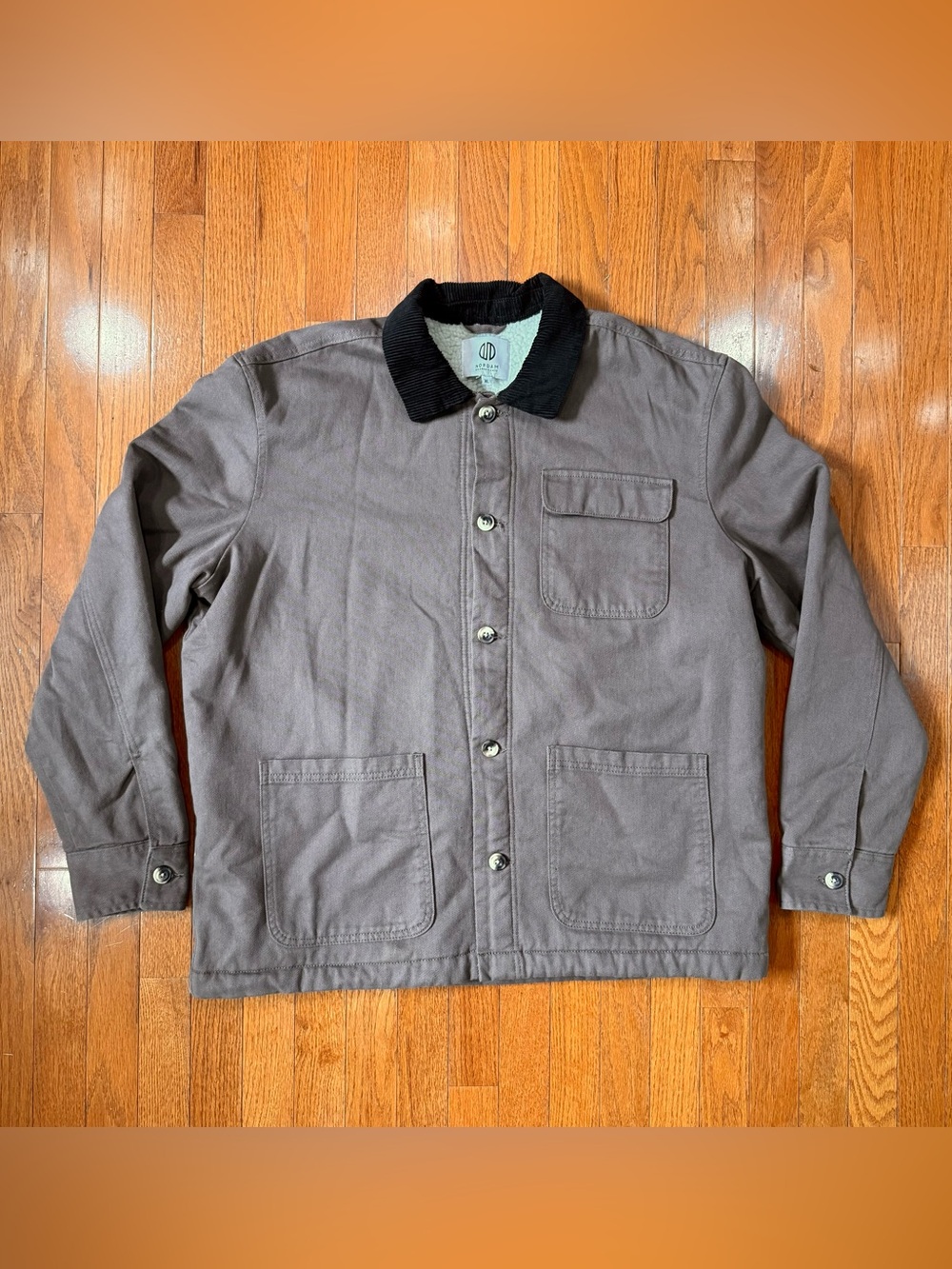 NORDAM Men's XL Chore Jacket Barn Coat Cotton Canvas Corduroy Sherpa Lined Work